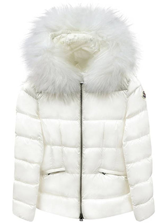 1A00095 595FE 034 BOED logo patch quilting fur hood padding ivory women s TJ - MONCLER - BALAAN 1