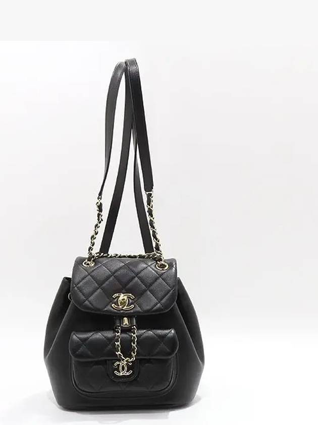 AS2908 Black Calfskin Duma Small Gold Chain Backpack - CHANEL - BALAAN 4