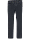 Classic Slim Cut Cotton Straight Jeans Black - SAINT LAURENT - BALAAN 2