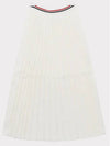 Cotton Stripe Pleated Skirt White - THOM BROWNE - BALAAN 2