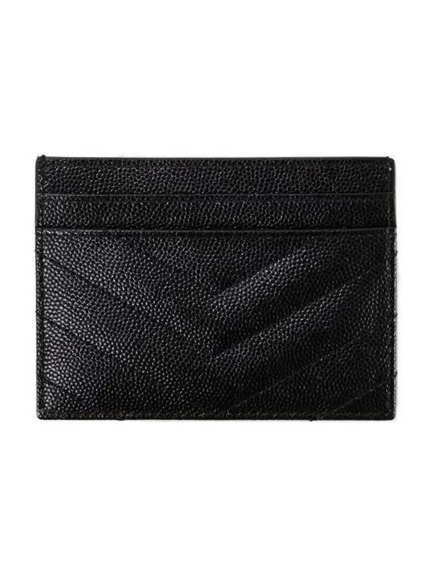 Cassandre Matelasse Card Case In Grain De Poudre Embossed Leather Black - SAINT LAURENT - BALAAN 4