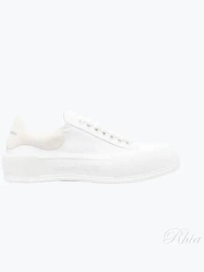 Deck Plimsoll Lace-Up Low-Top Sneakers White - ALEXANDER MCQUEEN - BALAAN 2