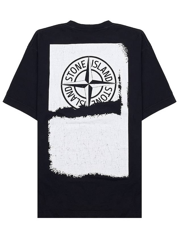 Logo Print Short Sleeve T-Shirt Black - STONE ISLAND - BALAAN 4