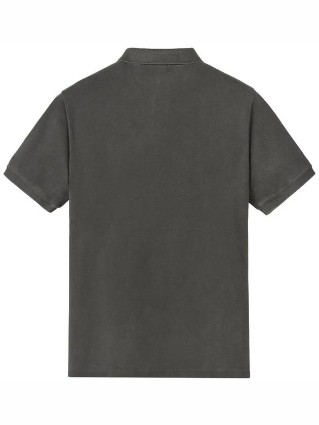 Men's Logo Patch Cotton Short Sleeve Polo Shirt Charcoal - STONE ISLAND - BALAAN 4