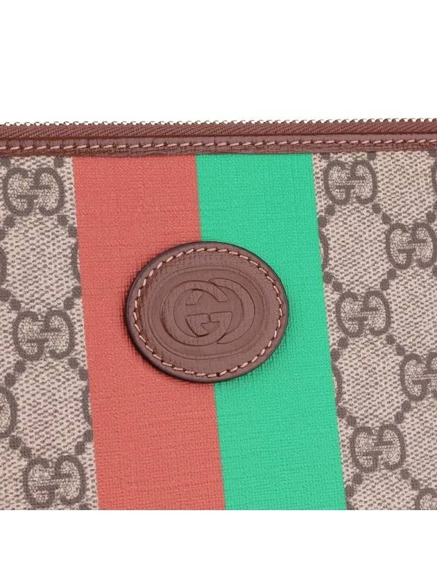 Fake Print Clutch Bag Brown - GUCCI - BALAAN 3