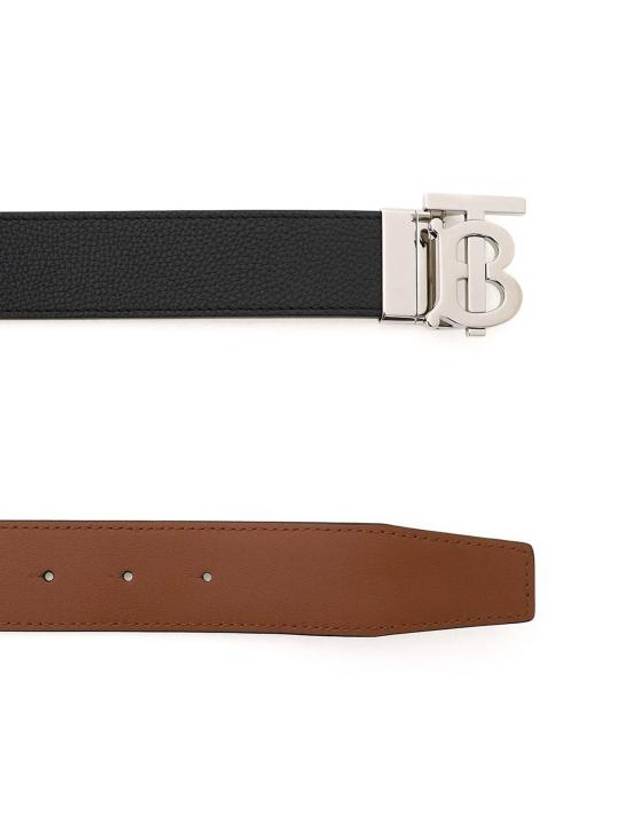 Reversible Monogram Leather Belt Black - BURBERRY - BALAAN 3