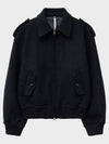 Heavy Wool Oversized Blouson Black - NOIRER - BALAAN 3