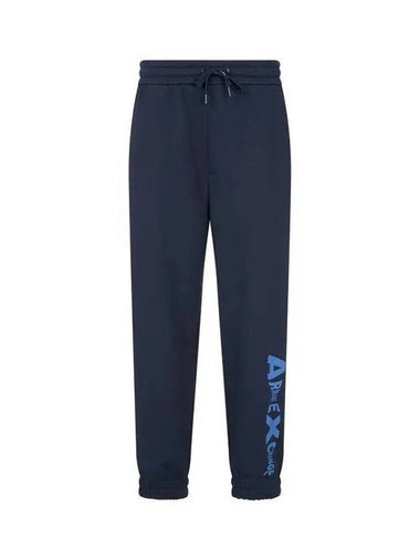 Men s Uncut Logo Print Jogger Pants Navy 271180 - ARMANI EXCHANGE - BALAAN 1