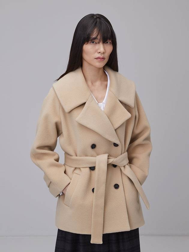 Premium Big Collar Irene Coat Beige - RS9SEOUL - BALAAN 1