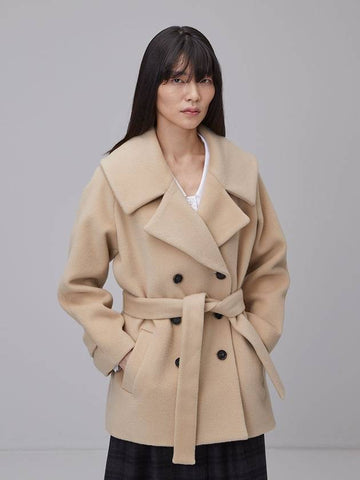 Premium Big Collar Irene Coat Beige - RS9SEOUL - BALAAN 1