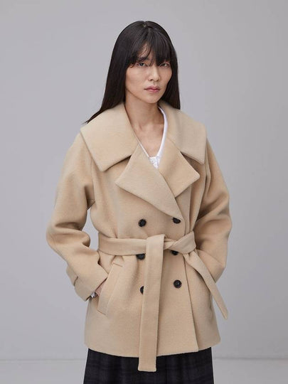 Premium Big Collar Irene Coat Beige - RS9SEOUL - BALAAN 2