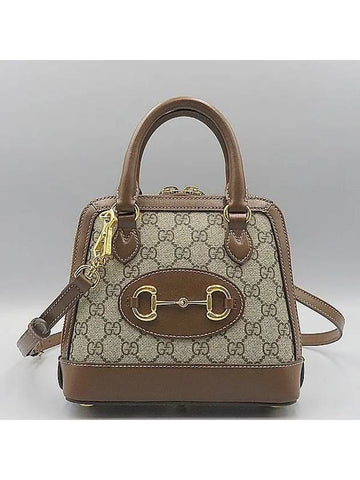 640716 GG Supreme Horsebit 1955 Mini Top Handle Tote Bag Shoulder Strap - GUCCI - BALAAN 1