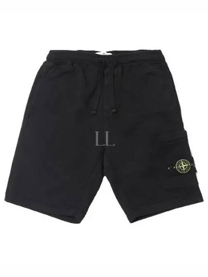 Wappen Patch Pocket Drawstring Shorts Black - STONE ISLAND - BALAAN 2