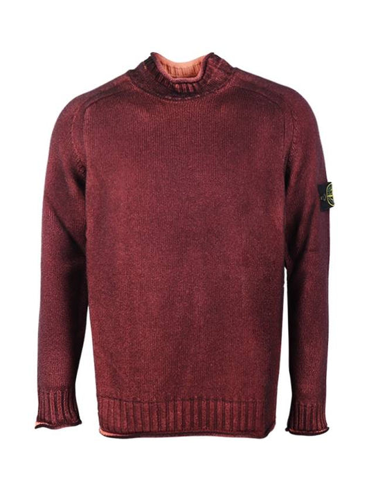 Men's Wappen Patch Knit Top Burgundy - STONE ISLAND - BALAAN 2