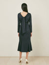 Jacqueline long dress navy - AME - BALAAN 6