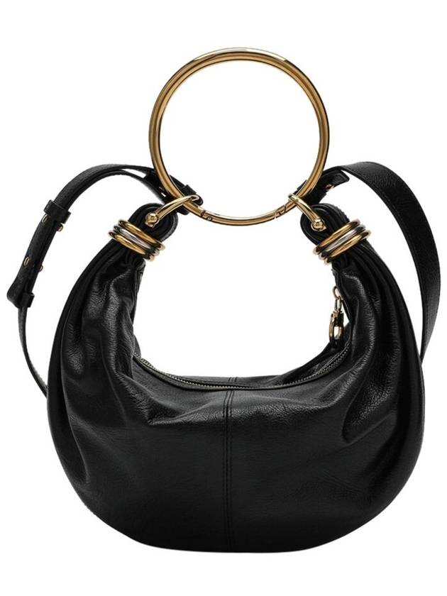 Small Bracelet Hobo Grain Leather Tote Bag Black - CHLOE - BALAAN 3