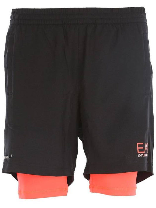 EA7 Layered Shorts Black - EMPORIO ARMANI - BALAAN 1