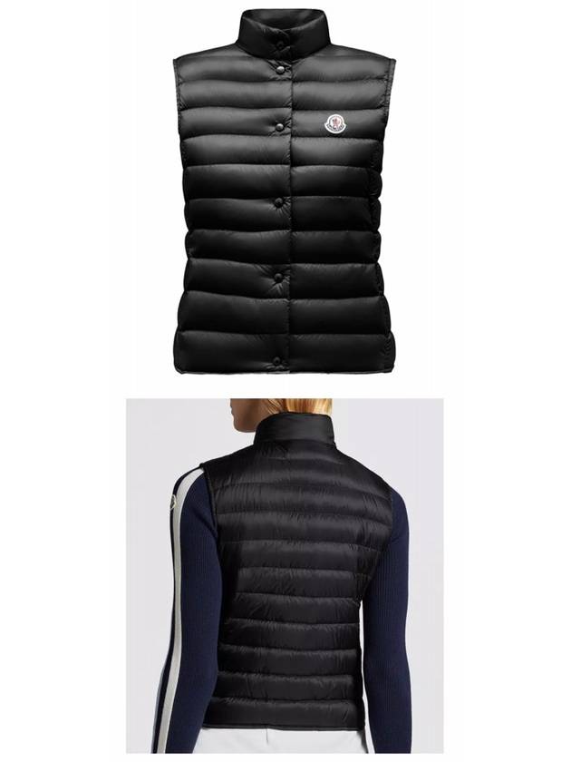 1A10200 53048 999 LIANE Rihanna Logo Patch Padded Vest Black Women s Jacket TJ - MONCLER - BALAAN 4