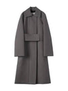 Women's Sports Fleece Wool Trench Coat Grey - JIL SANDER - BALAAN 2