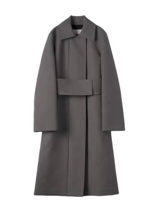 Women's Sports Fleece Wool Trench Coat Grey - JIL SANDER - BALAAN 2