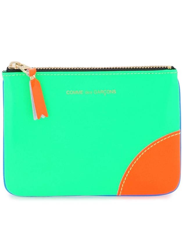 Super Fluo Zipper Coin Purse Blue Green - COMME DES GARCONS WALLET - BALAAN 2