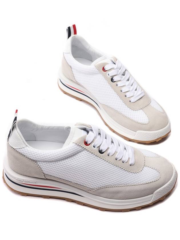 Thom Women Browne Nylon Tech Runner Low Top Sneakers Grey White - THOM BROWNE - BALAAN 6