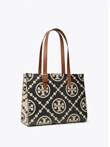 Monogram contrast embossing small women s tote bag shoulder black domestic product GM0024020776831 - TORY BURCH - BALAAN 1