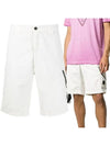 Lens Wappen Cargo Bermuda Shorts White - CP COMPANY - BALAAN 2