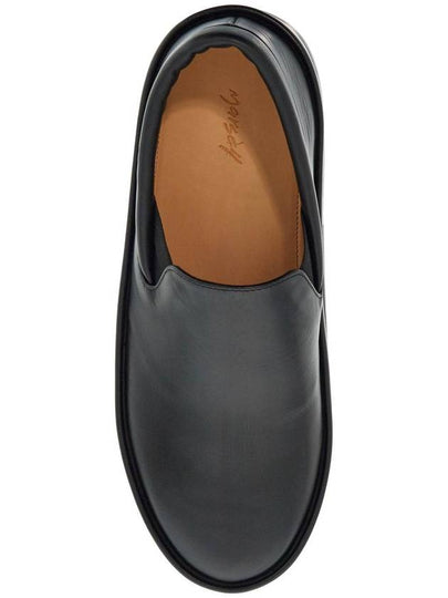 minimalist black calfskin slip-on slippers with rubber sole - MARSELL - BALAAN 2