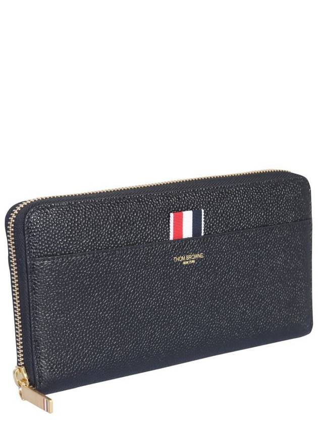 Grosgrain Tab Leather Continental Long Wallet Black - THOM BROWNE - BALAAN 4