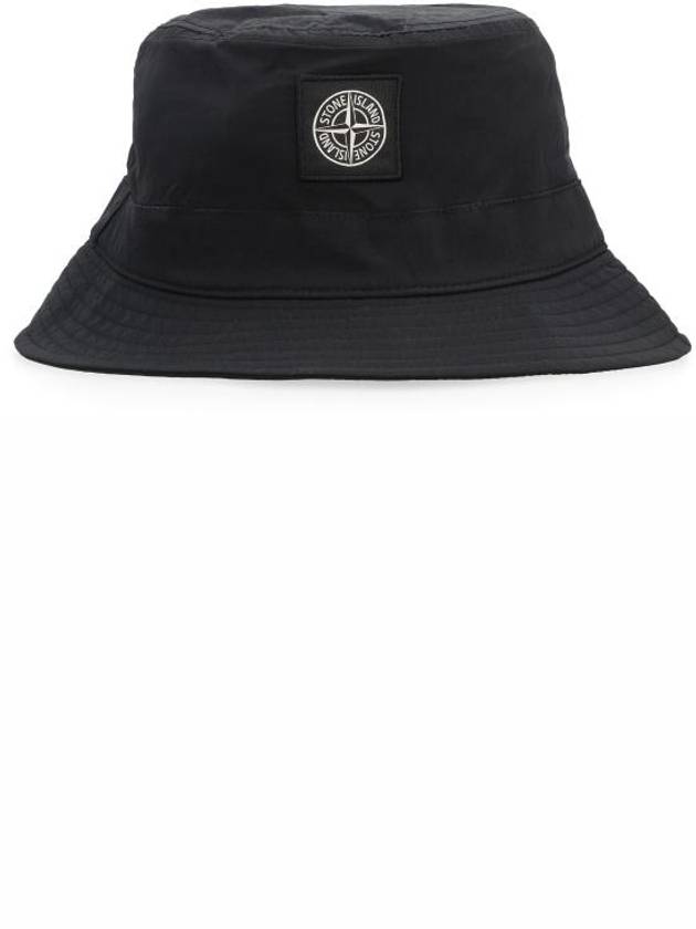 Logo Patch Bucket Hat Black - STONE ISLAND - BALAAN 3