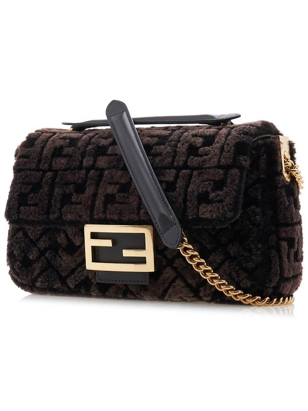 Baguette Chain Midi Shoulder Bag Dark Brown - FENDI - BALAAN 3