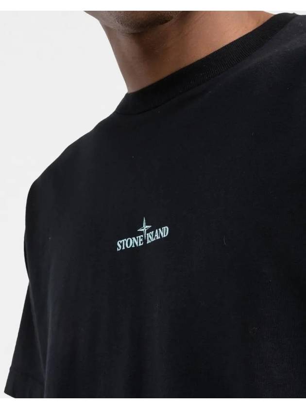 Tricromia Three Print Cotton Jersey T-Shirt Black - STONE ISLAND - BALAAN 5