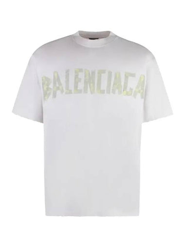 Tape Type Logo Medium Fit Short Sleeve T-Shirt White - BALENCIAGA - BALAAN 1