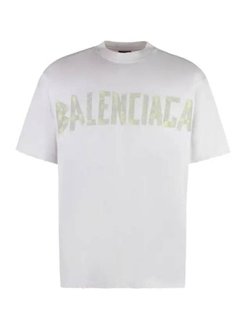 Tape Type Logo Medium Fit Short Sleeve T-Shirt White - BALENCIAGA - BALAAN 1