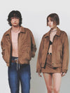 Suede Collar Jacket Brown - NUAKLE - BALAAN 1