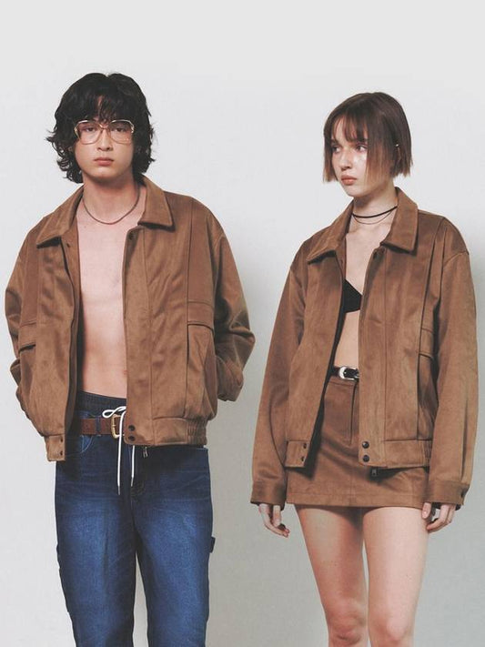 Suede Collar Jacket Brown - NUAKLE - BALAAN 2