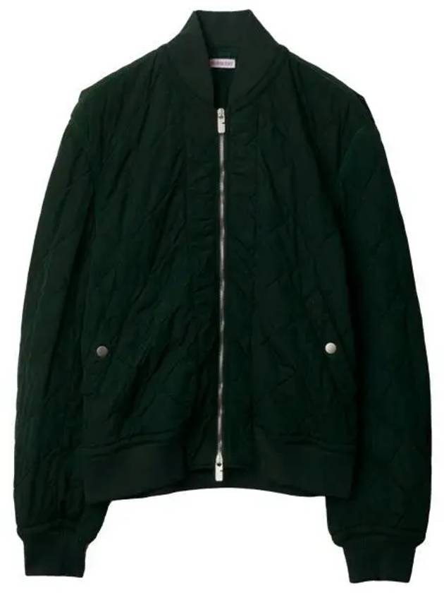 Quilted Zip-Up Bomber Jacket Green - BURBERRY - BALAAN 2