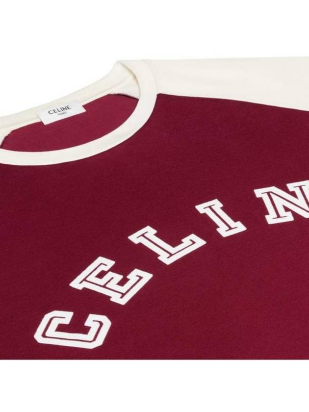 Vintage Burgundy White Flocking Tee RX003671Q CAD9 - CELINE - BALAAN 4