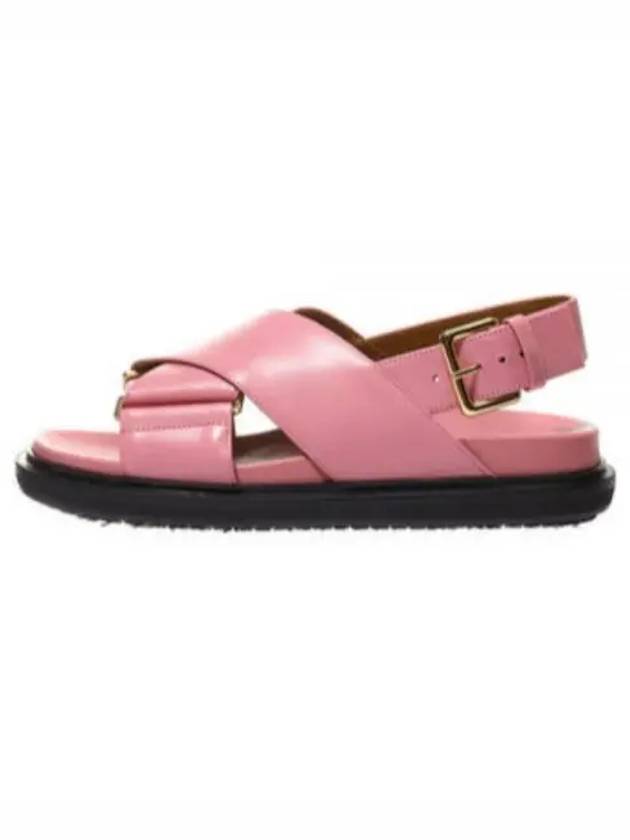 cross strap Fussbett sandals pink - MARNI - BALAAN.