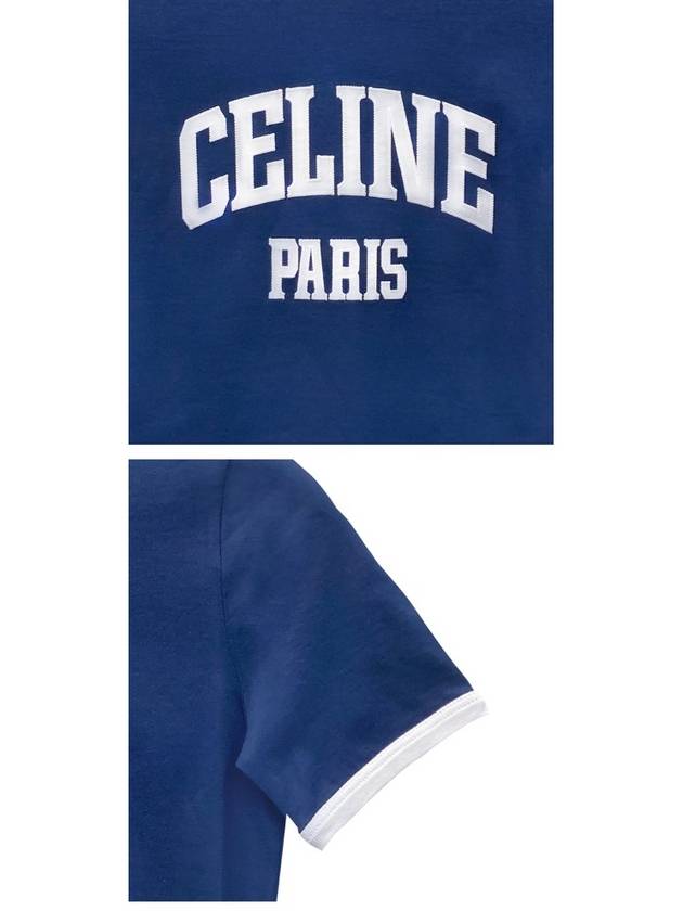 Paris 70s Round Neck Short Sleeve T-shirt Blue - CELINE - BALAAN 6