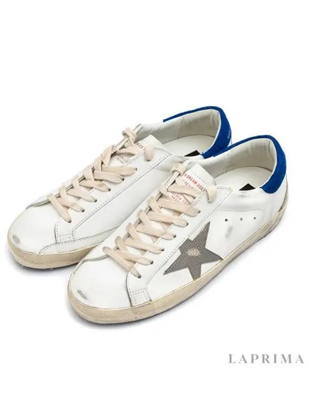 Superstar Blue Heel Tab Low Top Sneakers White - GOLDEN GOOSE - BALAAN 5