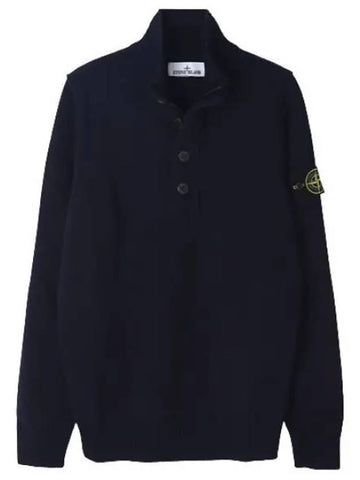 Knit lambswool half zipup button regular fit - STONE ISLAND - BALAAN 1