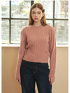 Women's Magnolia Wool Open Back Puff Knit Top Pink - MICANE - BALAAN 2