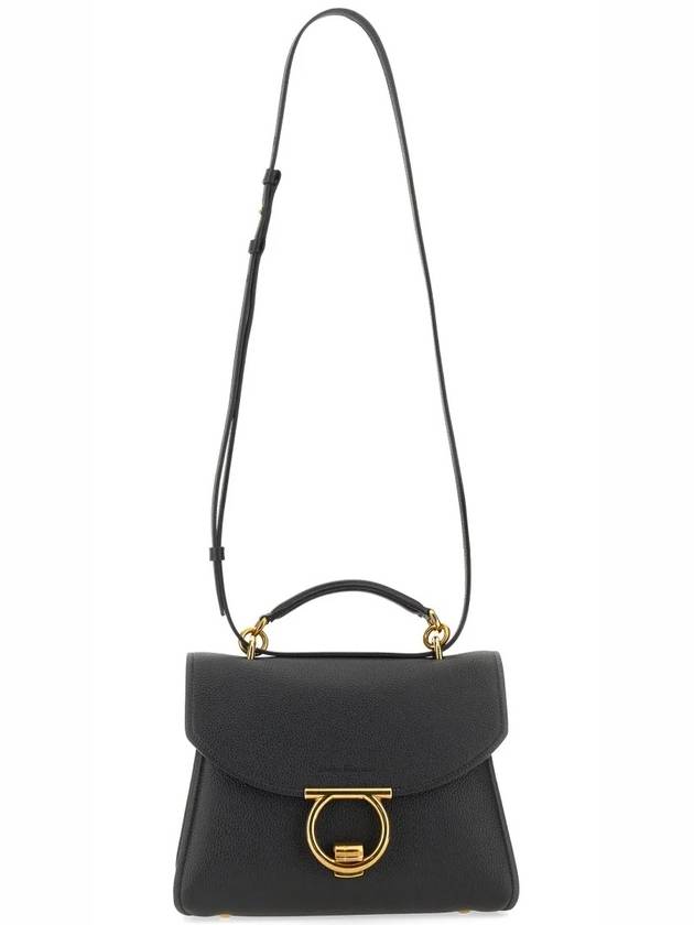 Gancini Small Tote Bag Black - SALVATORE FERRAGAMO - BALAAN 6