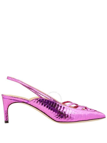 Giannico Fuchsia Amelia 60 Python Slingback Pumps, Brand Size 36 ( US Size 6 ) - GIANNICO - BALAAN 1