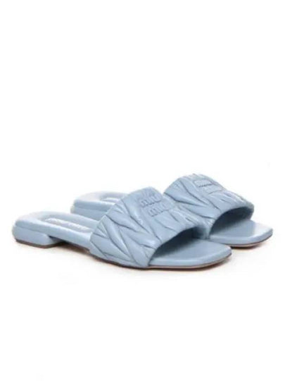 Materasse Nappa Leather Slippers Sky Blue - MIU MIU - BALAAN 2