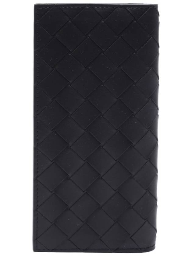 Intrecciato Calfskin Long Wallet Black - BOTTEGA VENETA - BALAAN 3