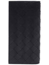 Intrecciato Calfskin Long Wallet Black - BOTTEGA VENETA - BALAAN 3