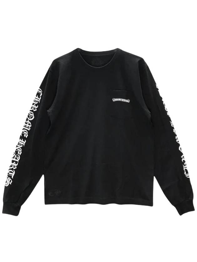 Scroll Logo Long Sleeve T Shirt Black - CHROME HEARTS - BALAAN 1